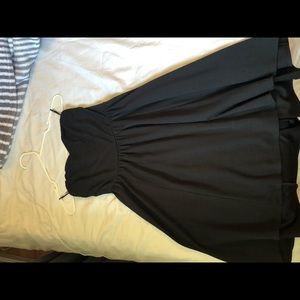 Strapless skater dress - black